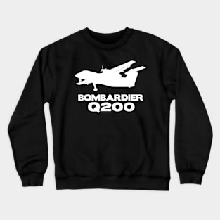 Bombardier Q200 Silhouette Print (White) Crewneck Sweatshirt